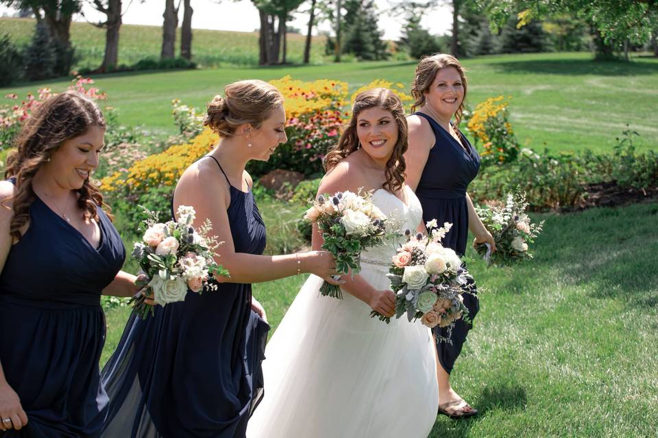 Bride and Bridesmaids