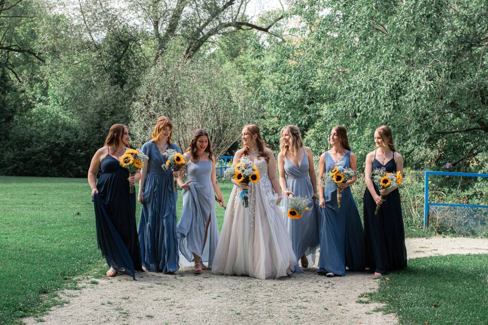 Bride and Bridesmaids
