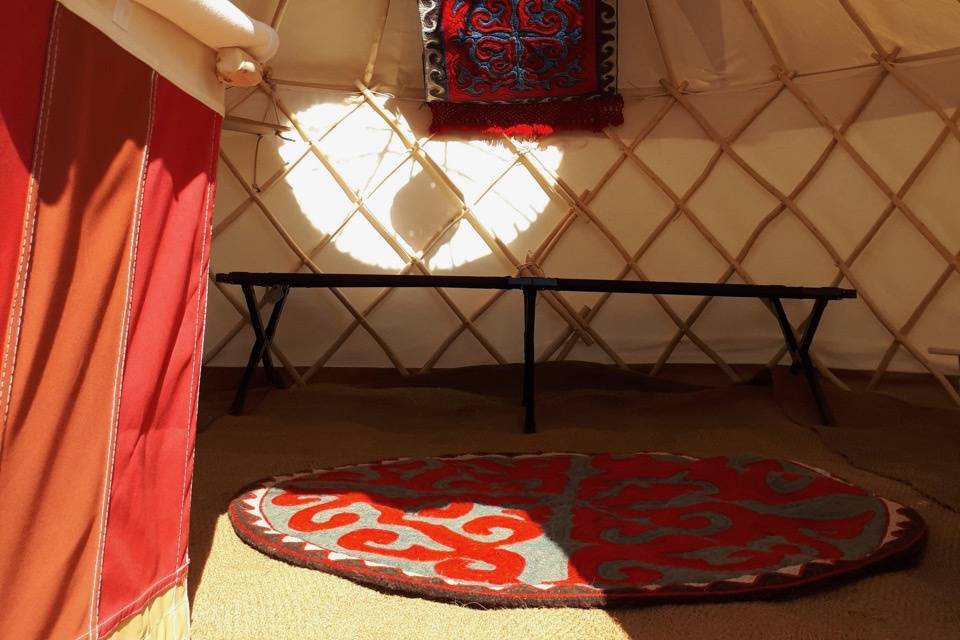 Glamping yurt interior