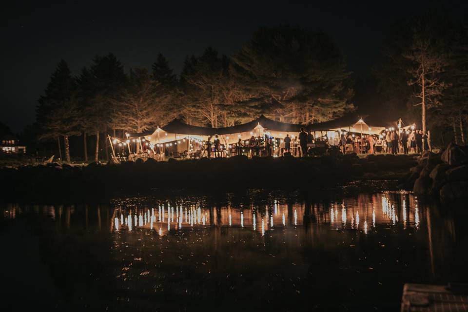 Large Stretch Tent at night