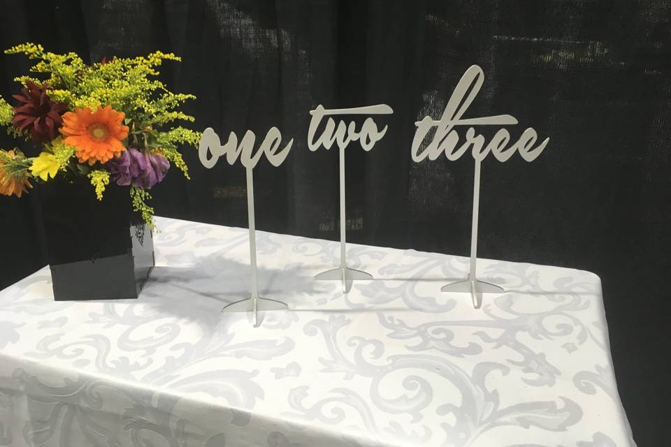 Table Numbers with Stands