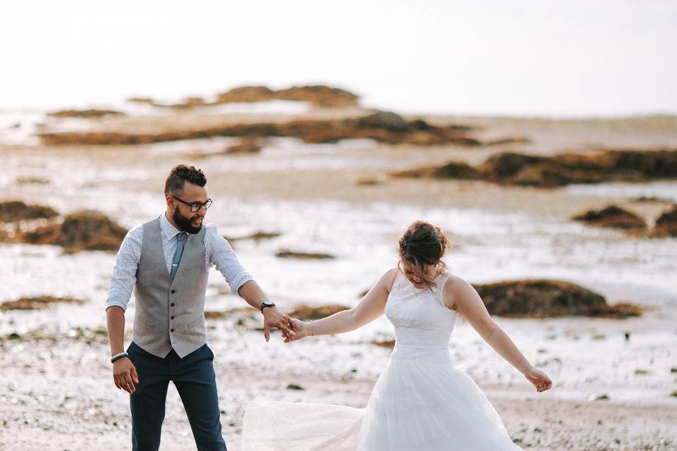 Sunset dance on the beach