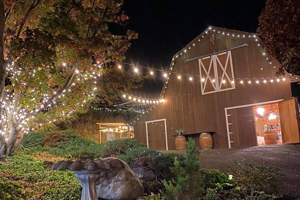 The barn at night