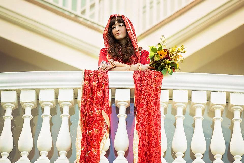 Bride on Balcony