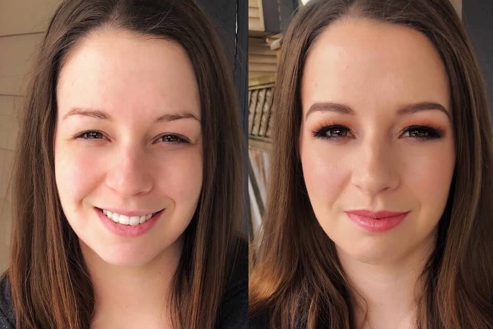 Makeup before and after