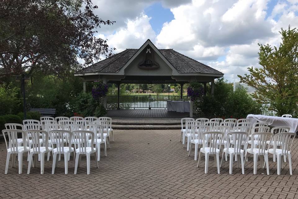 Outdoor venue with seating