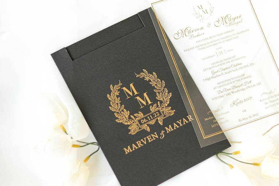 Black and Gold Invites