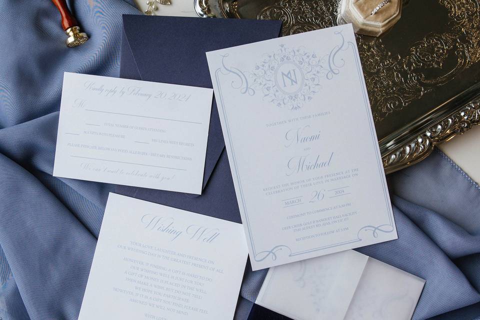 Custom Invites in blue