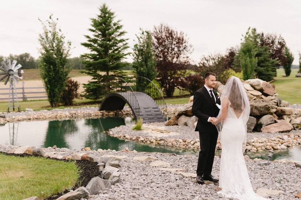 Private vows at the front pond