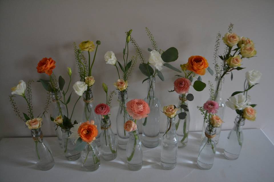 Eclectic mix of bud vases