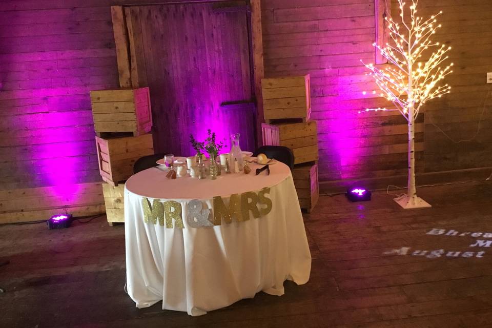 Intimate Head Table