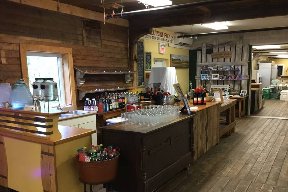 A well stocked bar