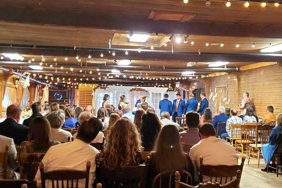 Ceremony inside Wooden Room