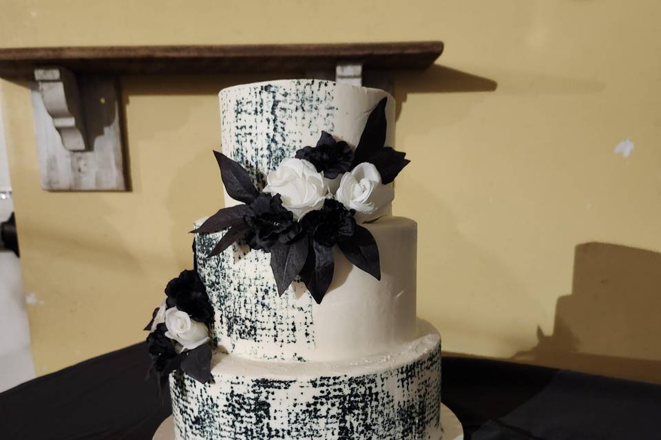 Black and white cake