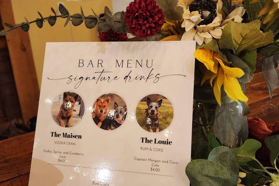 Cutest bar menu ever!