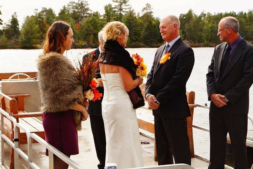 Up north weddings on the dock