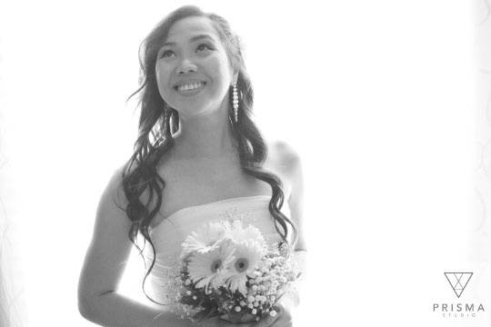 Black and white glowing bride