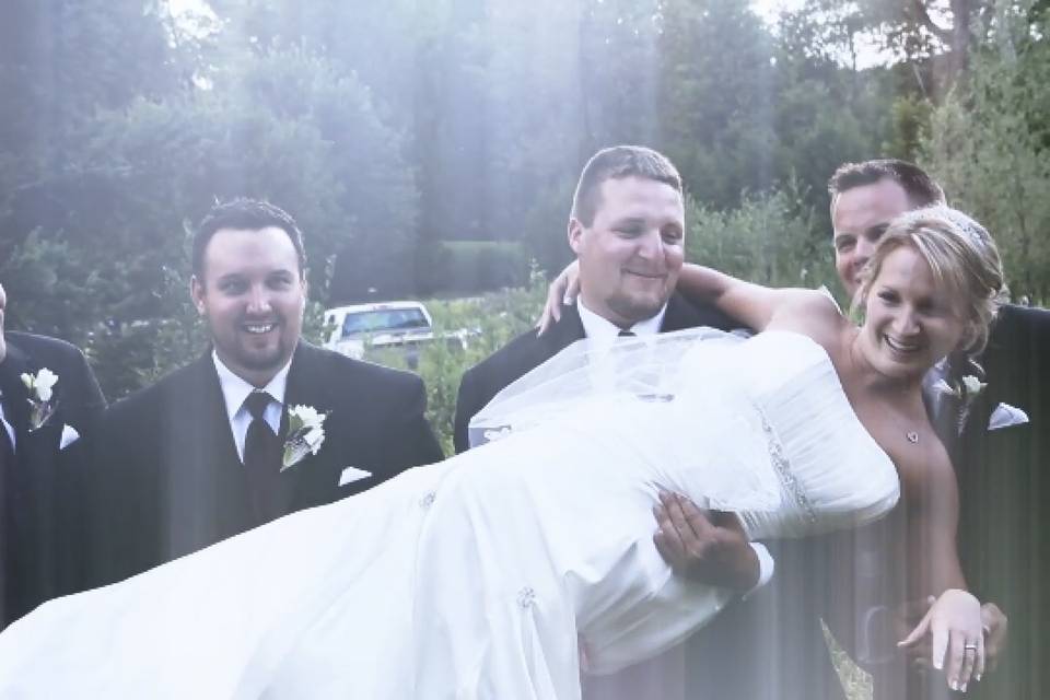 Bride and the groomsmen