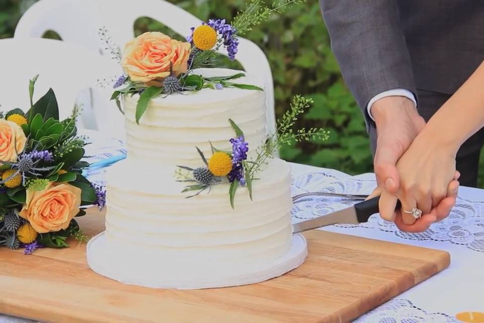 Cutting the cake