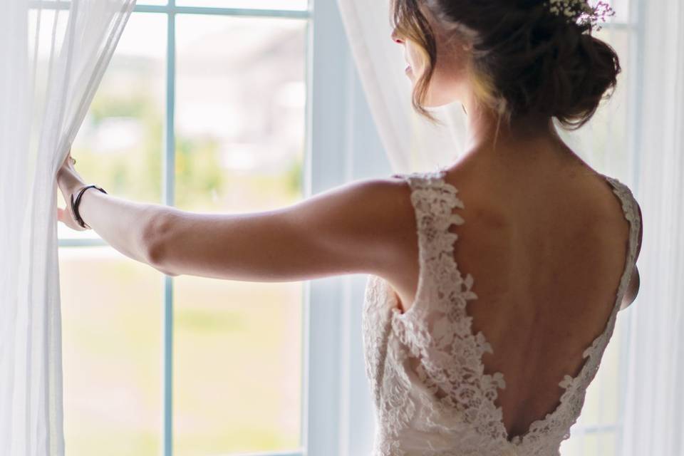 Bride getting ready