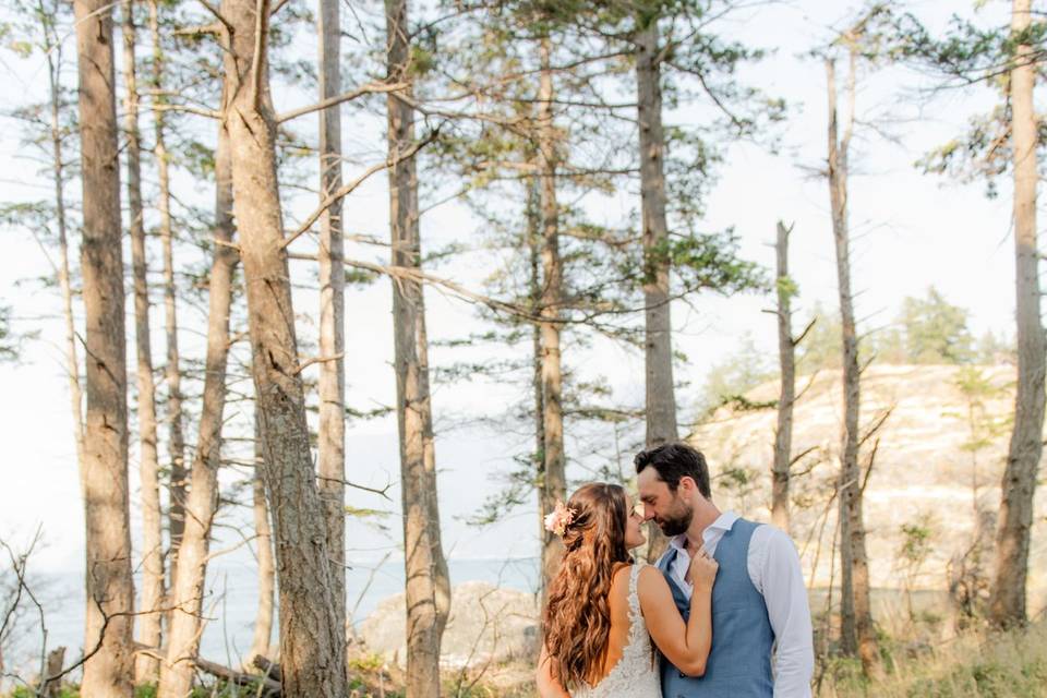 Bride and Groom in the forest