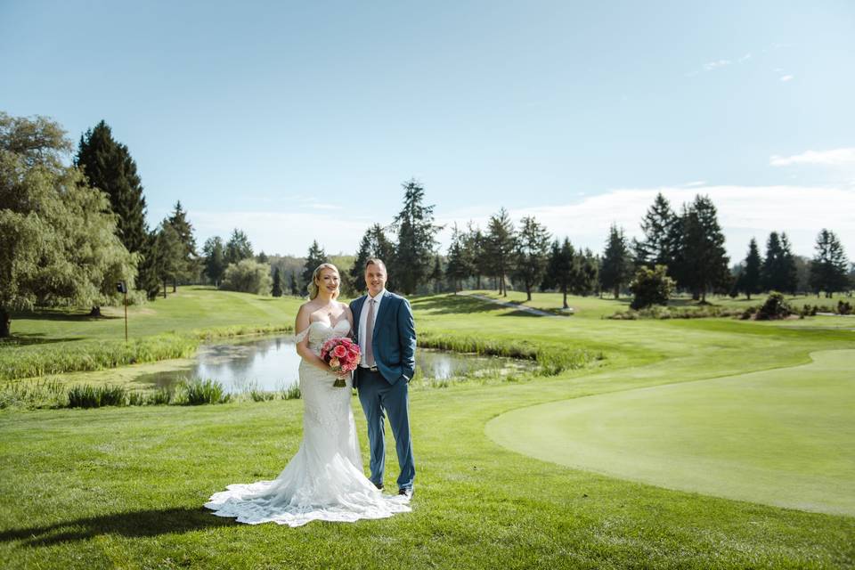 Brid and Groom at Golf Course