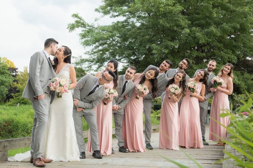 Bridal party at the venue