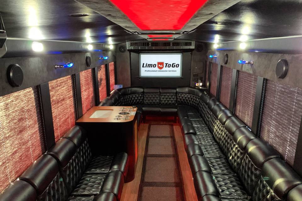 26 Psgr Party Limo Bus Seating