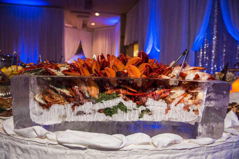 Seafood on ice