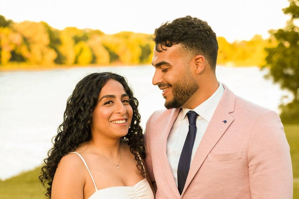 And he looks at her...
