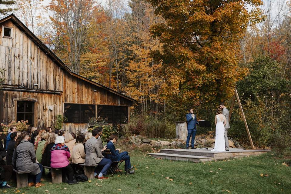 Fall ceremony at Adelina Barn