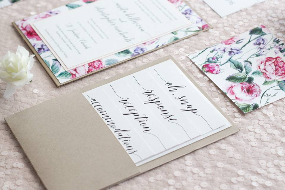 Floral wedding invitation