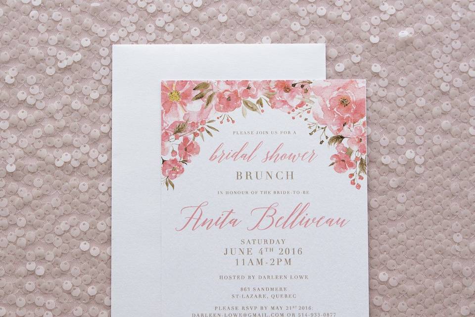 Floral bridal shower invitatio