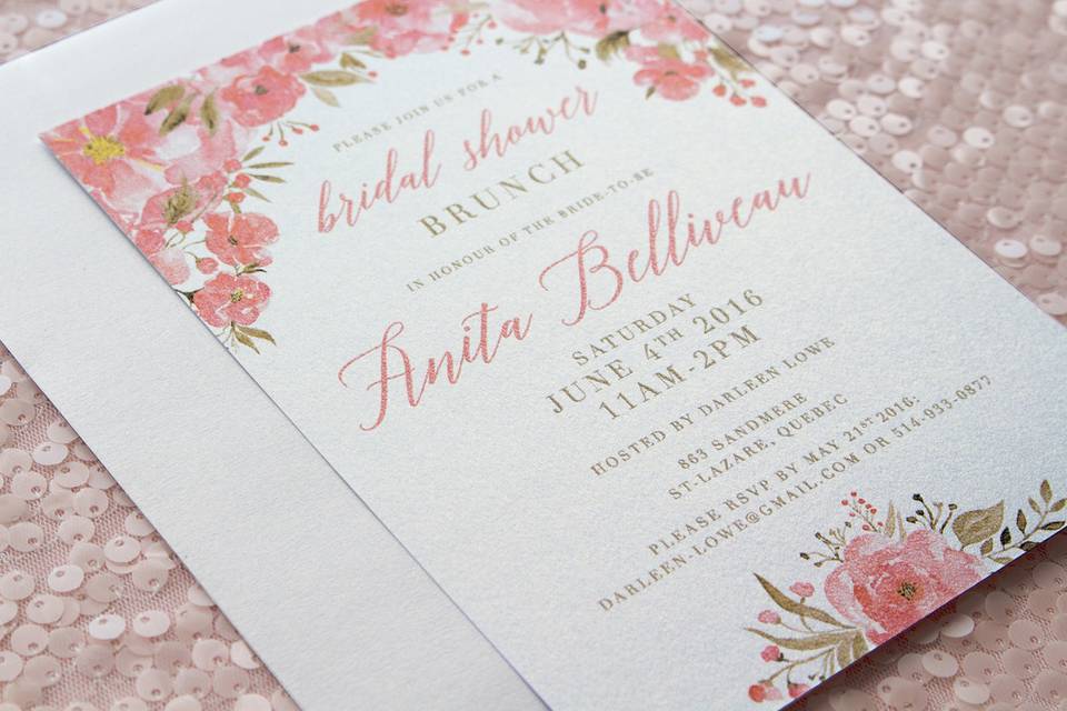 Floral bridal shower invitatio