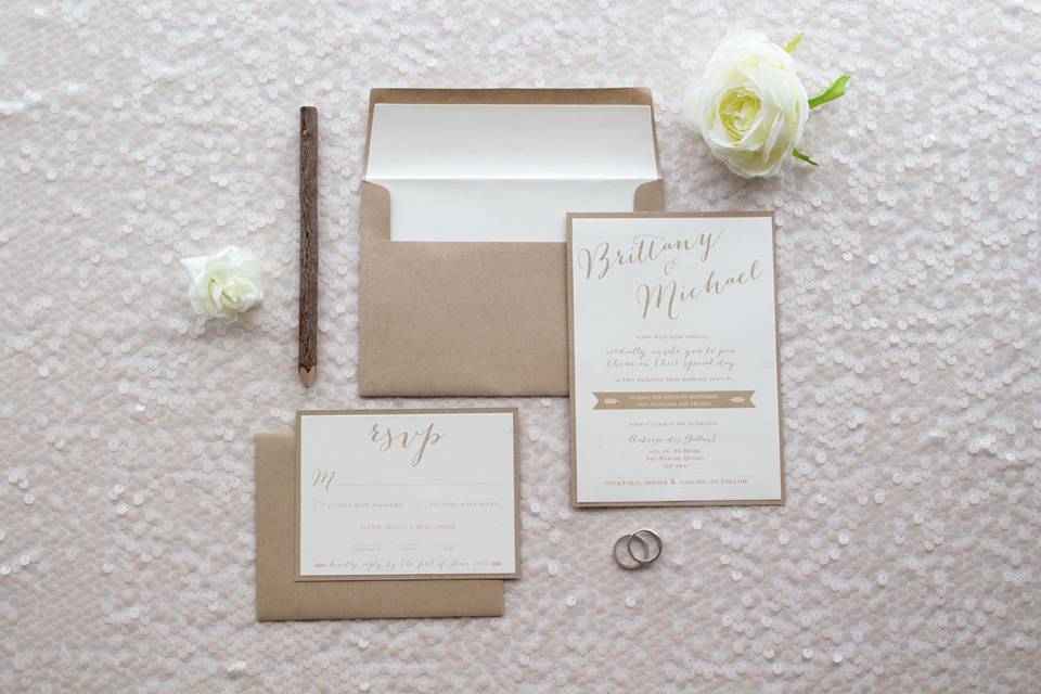 Rustic wedding invitation