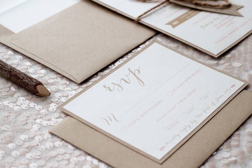 Rustic wedding invitation