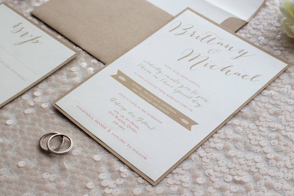 Rustic wedding invitation