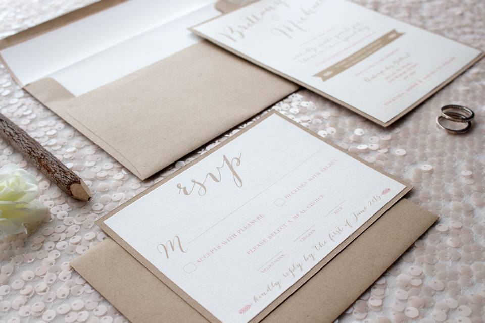 Rustic wedding invitation