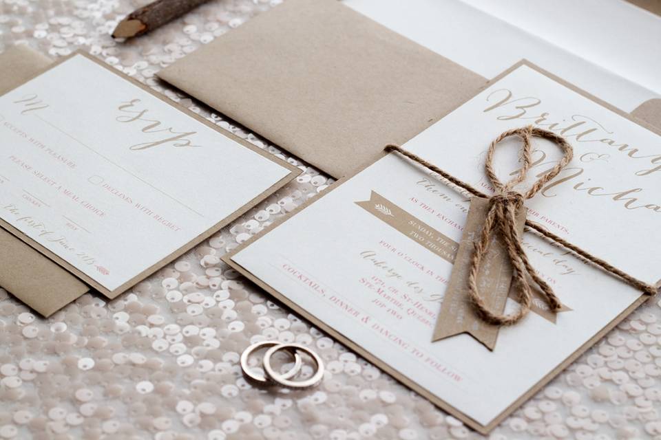 Rustic wedding invitation