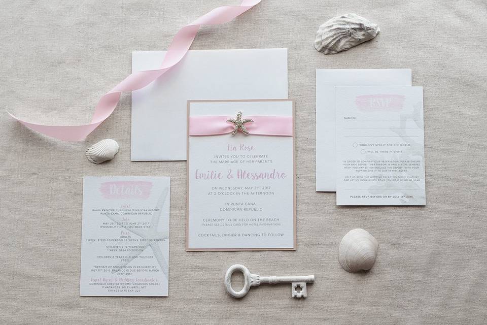 Destination wedding invitation