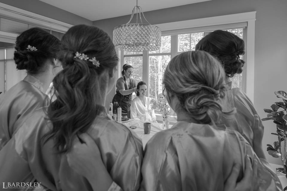 Bride getting ready