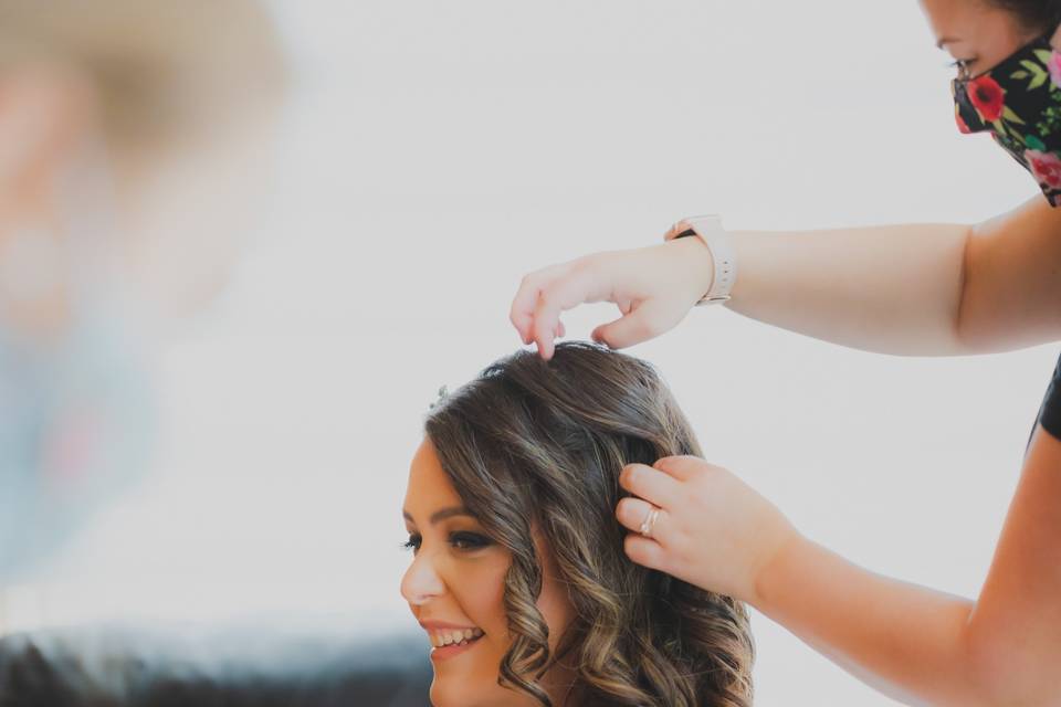 Bride getting ready