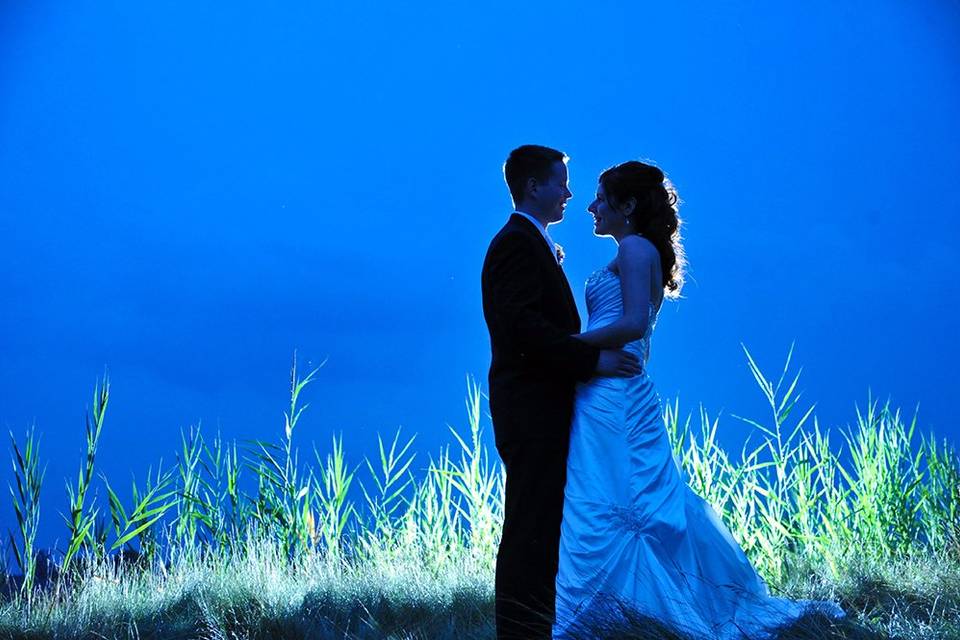 Windsor, Ontario wedding couple, evening