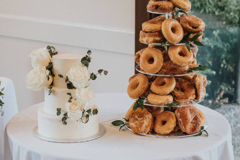 Wedding Cake and Donut Cake