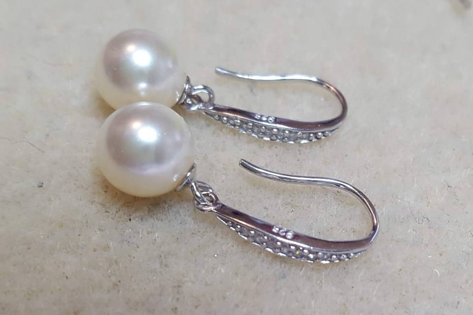 Sterling Silver Pearl Earrings