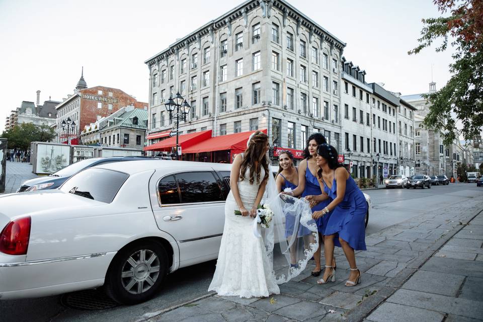 Leaving the limo