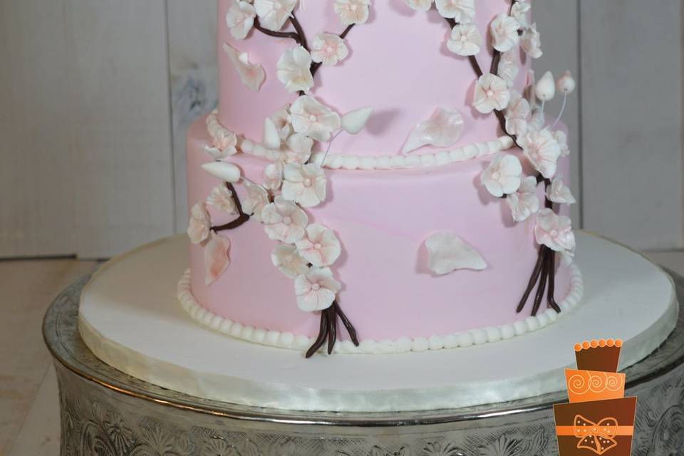 Cherry blossoms pink cake