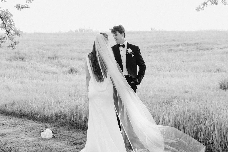 Bride & Groom under tree