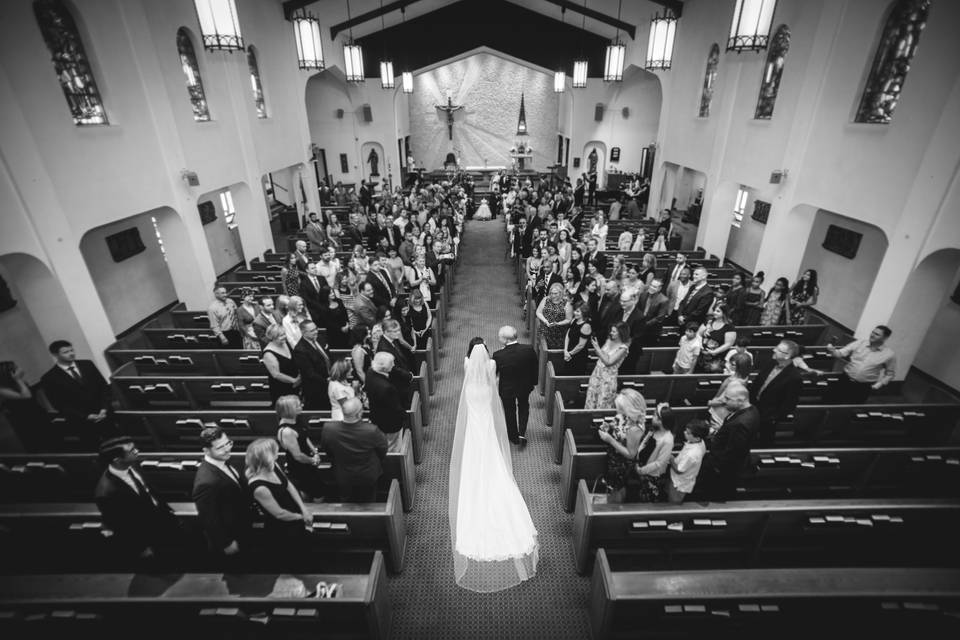 The grand church entrance