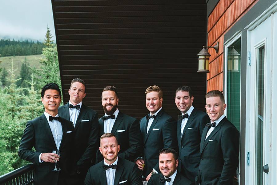 Groomsmen in our black bowties